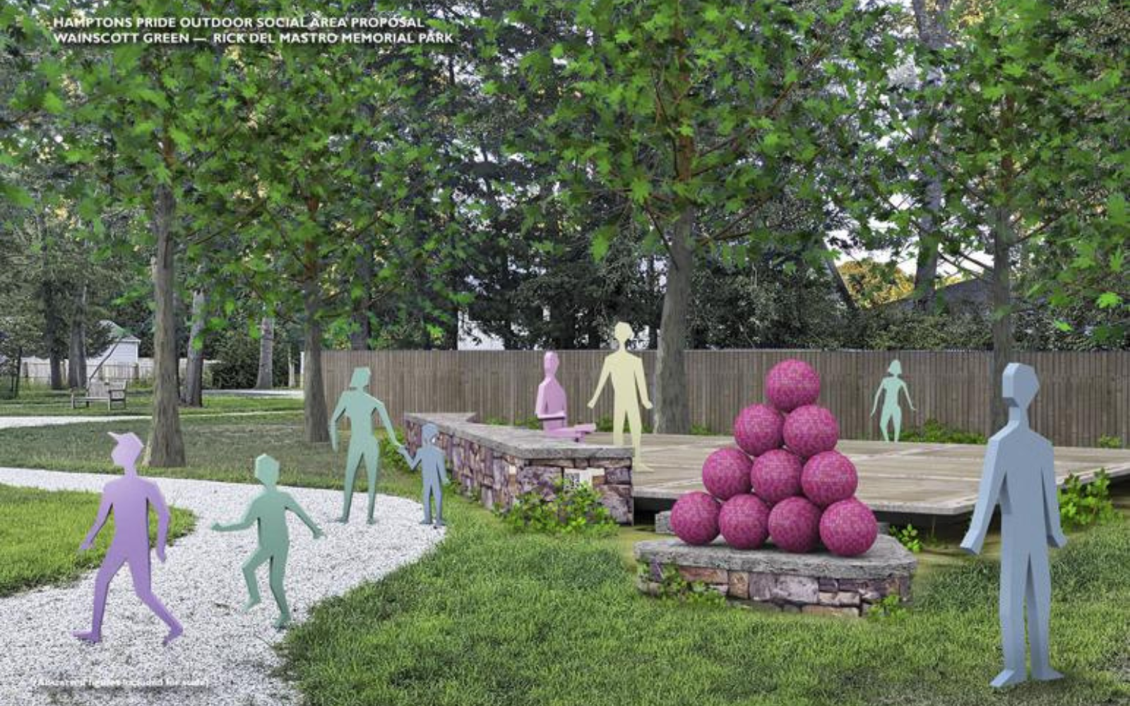 Rendering of the Wainscott Green Project. Figures for scale only.