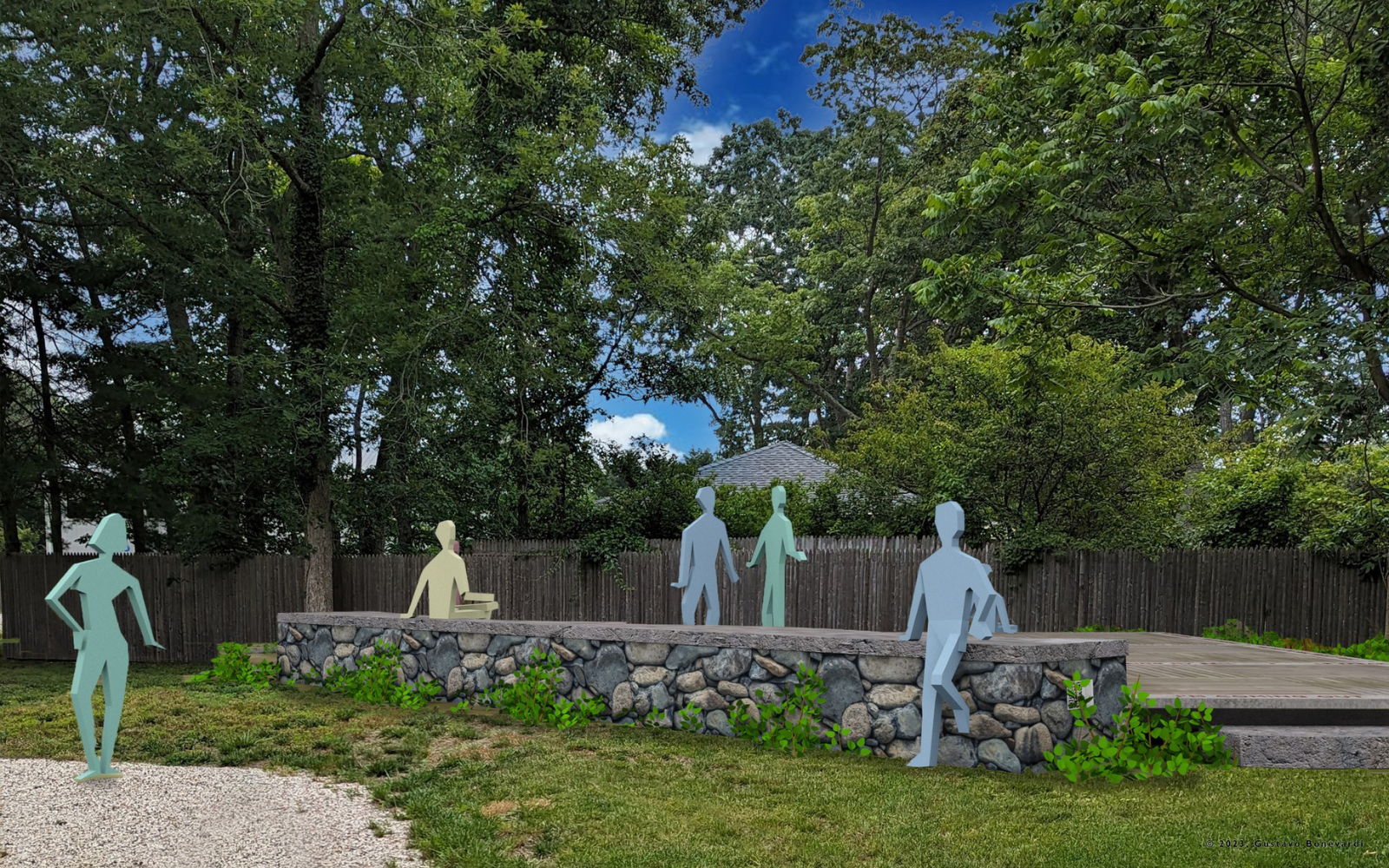 Rendering of the Wainscott Green Project. Figures for scale only.