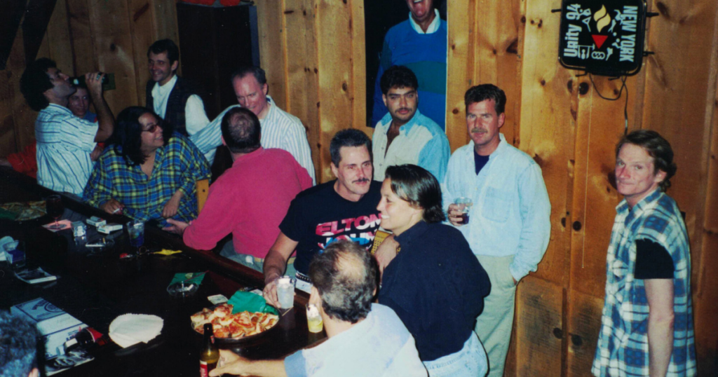 Bill Higgins Memorial Party in the Annex Restaurant. 1990.